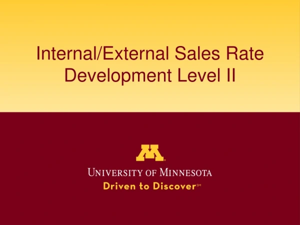 Internal/External Sales Rate Development Level II