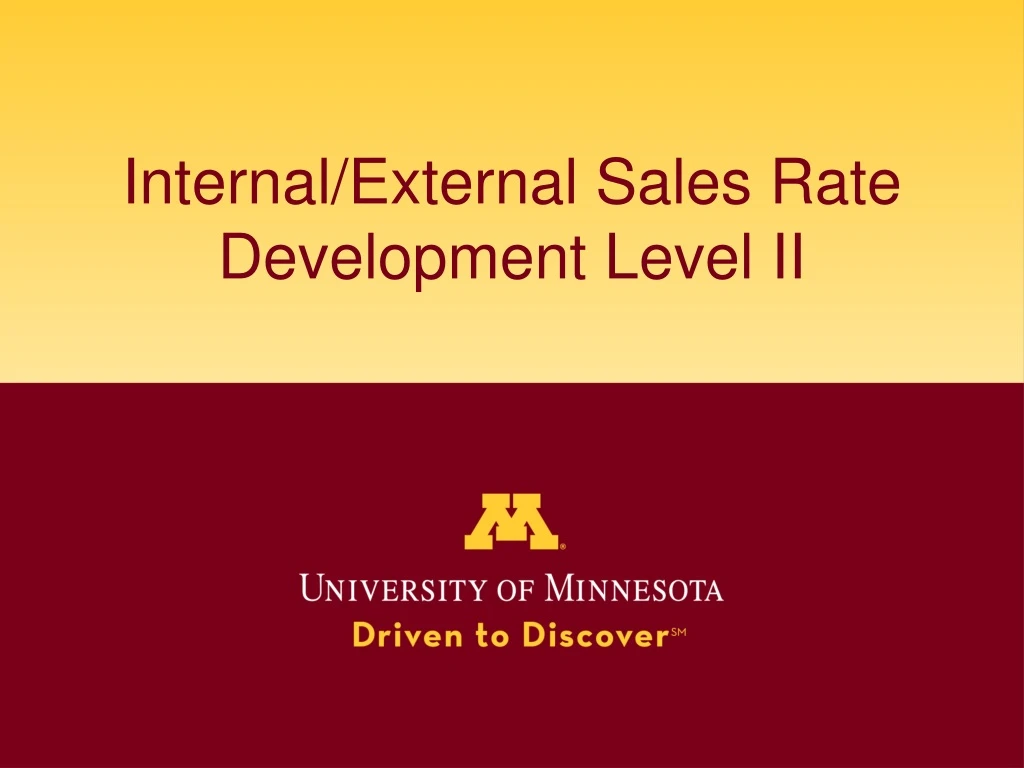 internal external sales rate development level ii