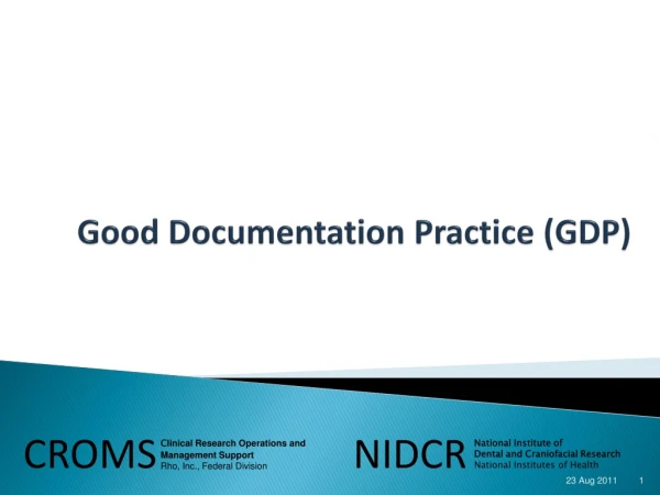Good Documentation Practice (GDP)