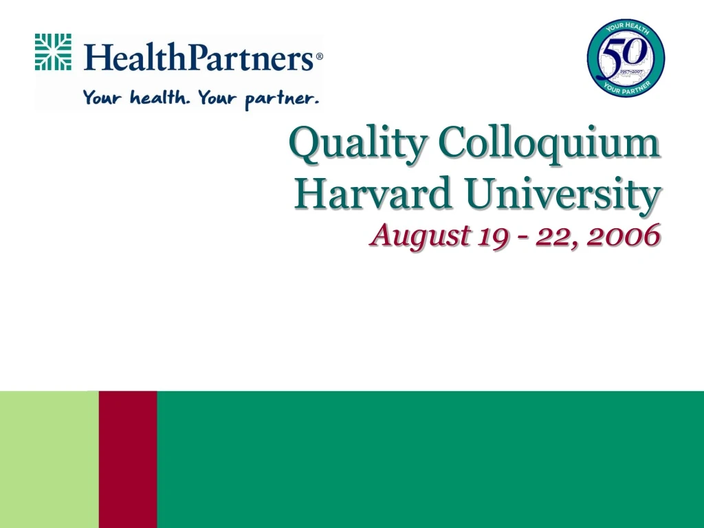 quality colloquium harvard university