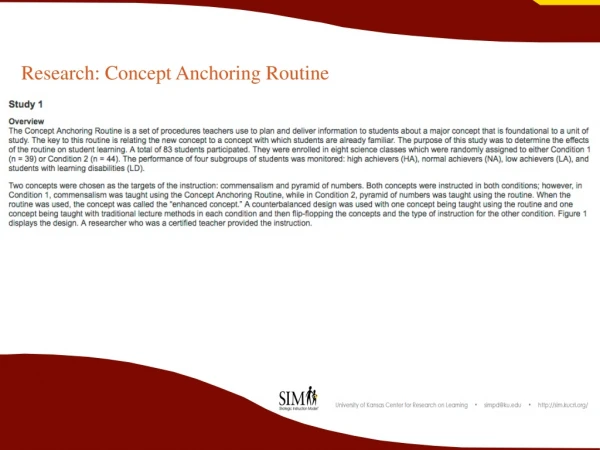 Research: Concept Anchoring Routine