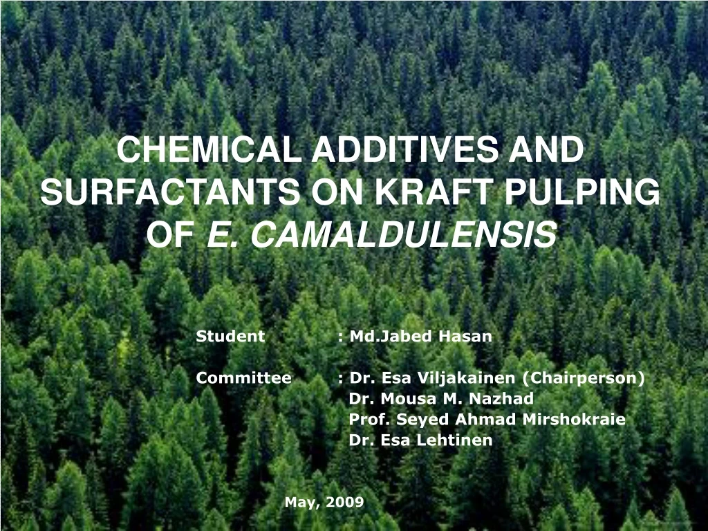 chemical additives and surfactants on kraft