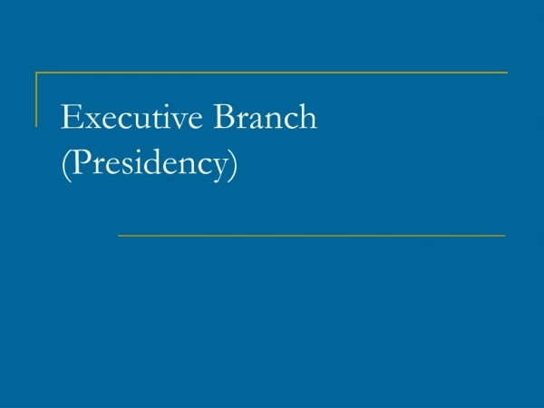 Executive Branch (Presidency)