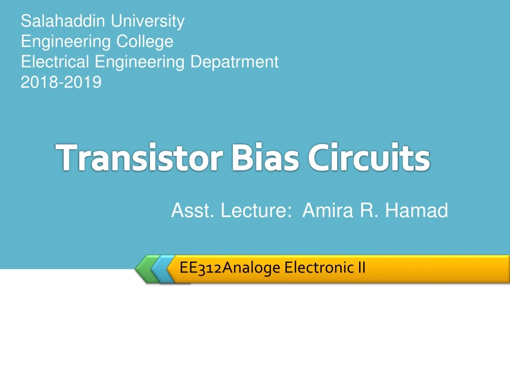 transistor bias circuits