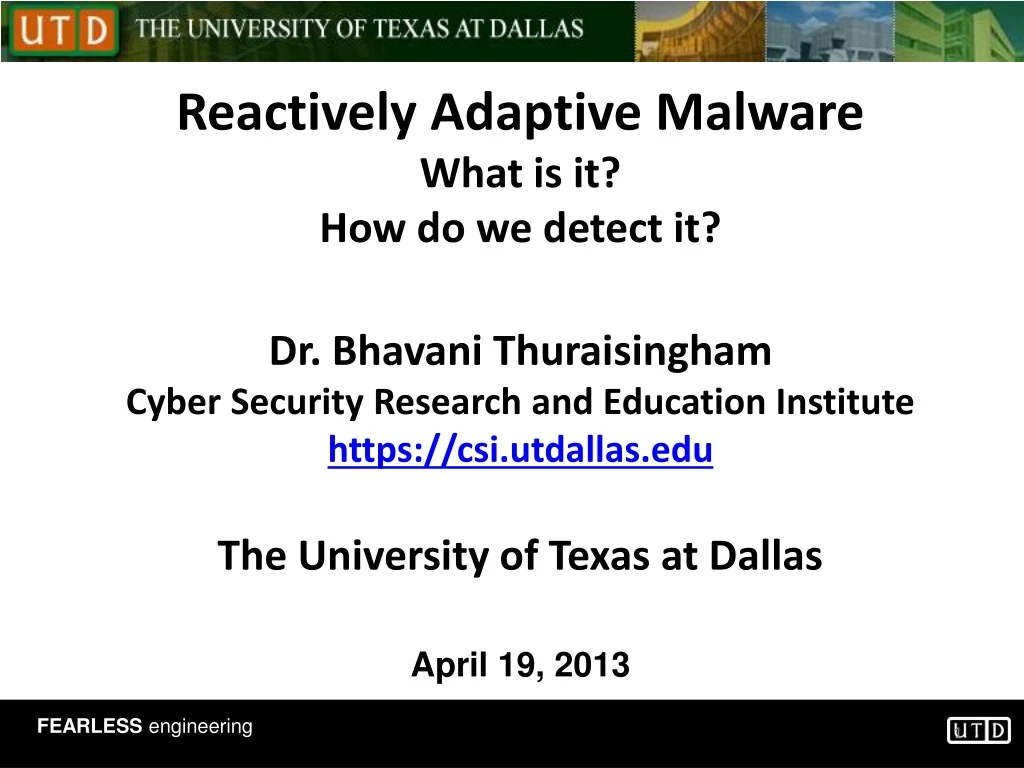 reactively adaptive malware what