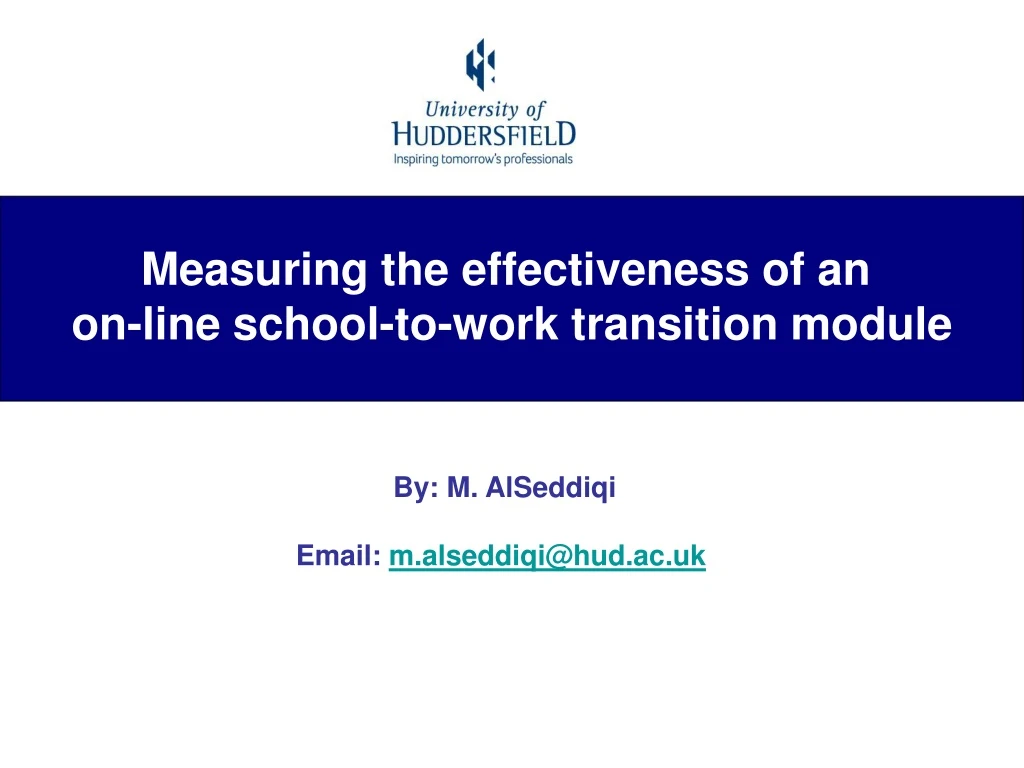 measuring the effectiveness of an on line school