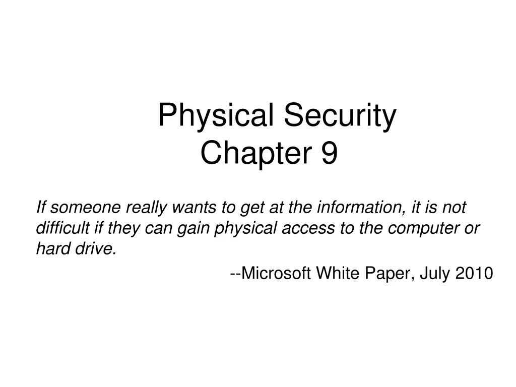 physical security chapter 9