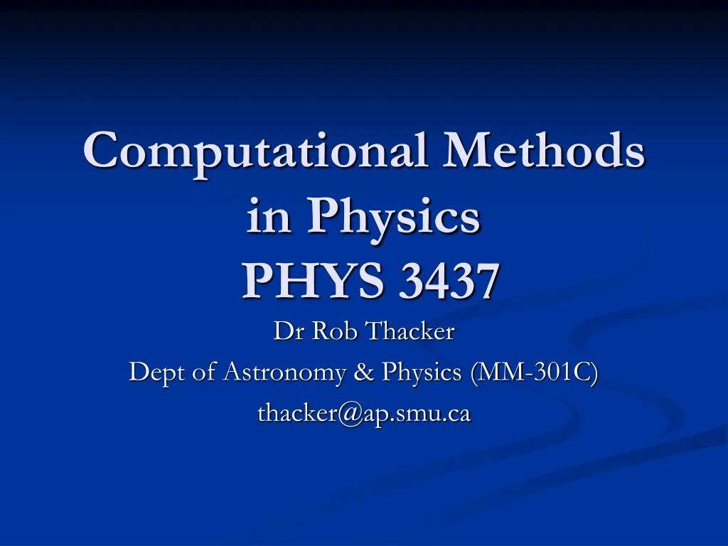 computational methods in physics phys 3437