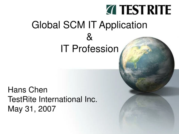 Global SCM IT Application &amp; IT Profession