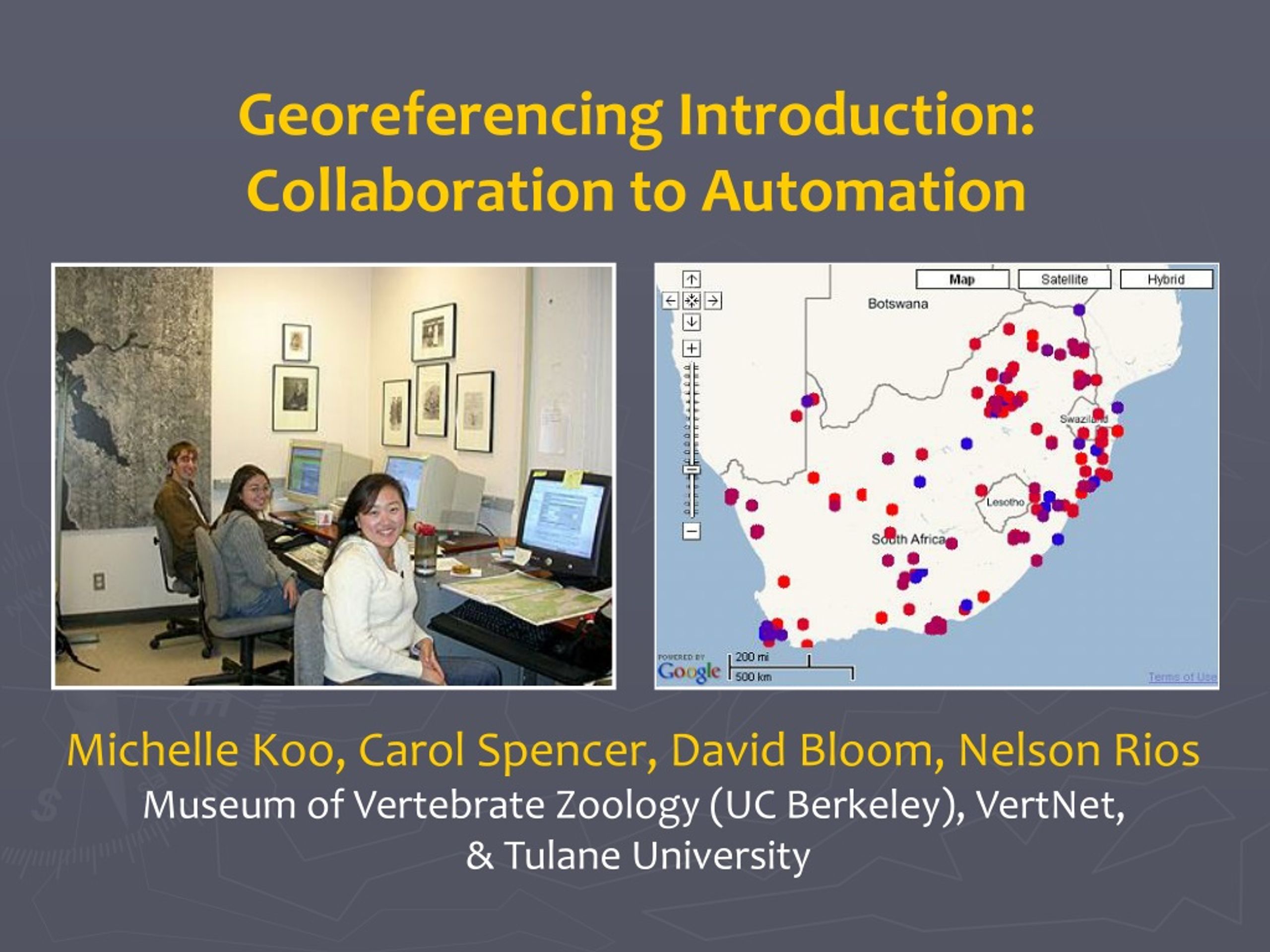 Georeferencing: Collaboration to Automation in Biodiversity Data Management - slide 1