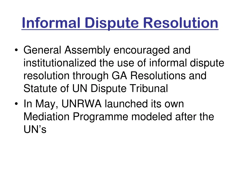 informal dispute resolution