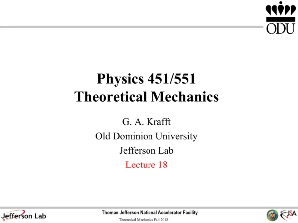 Physics 451/551 Theoretical Mechanics
