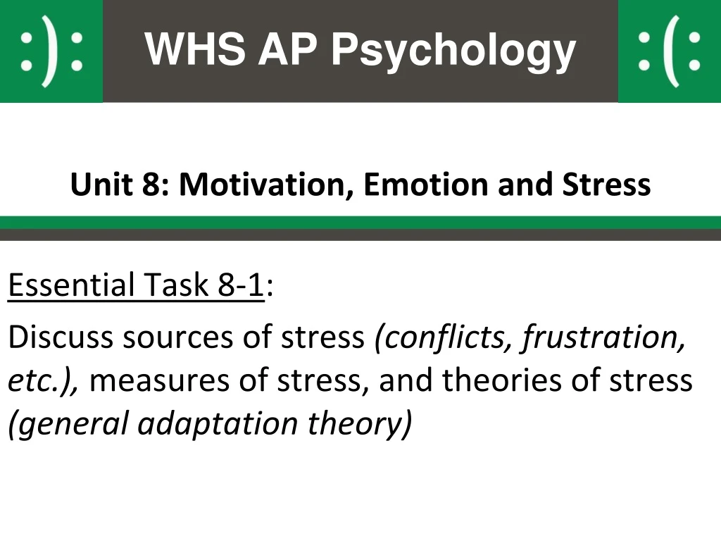 unit 8 motivation emotion and stress