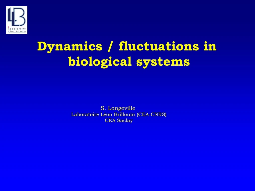 dynamics fluctuations in biological systems