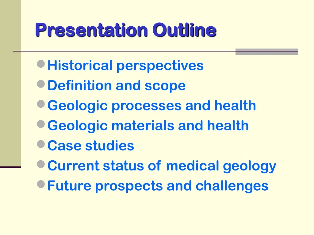 presentation outline