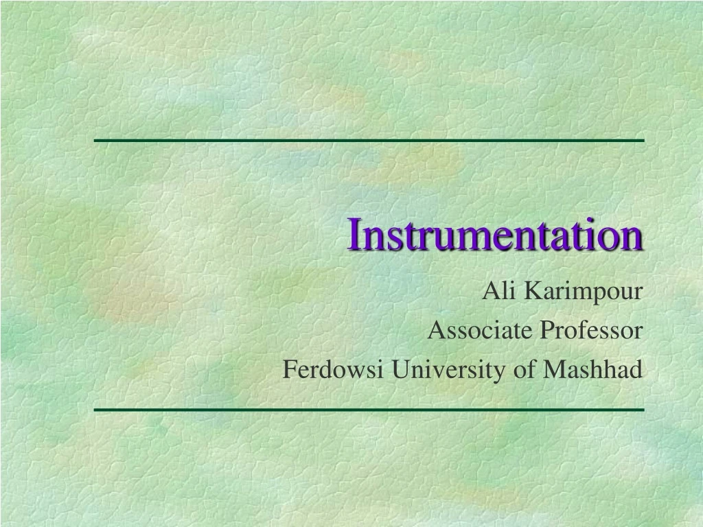 instrumentation