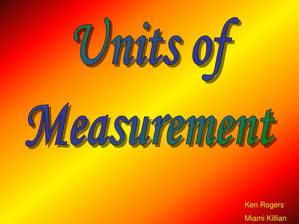 units of measurement