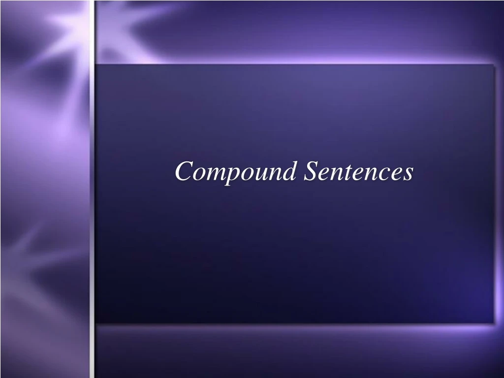 compound sentences