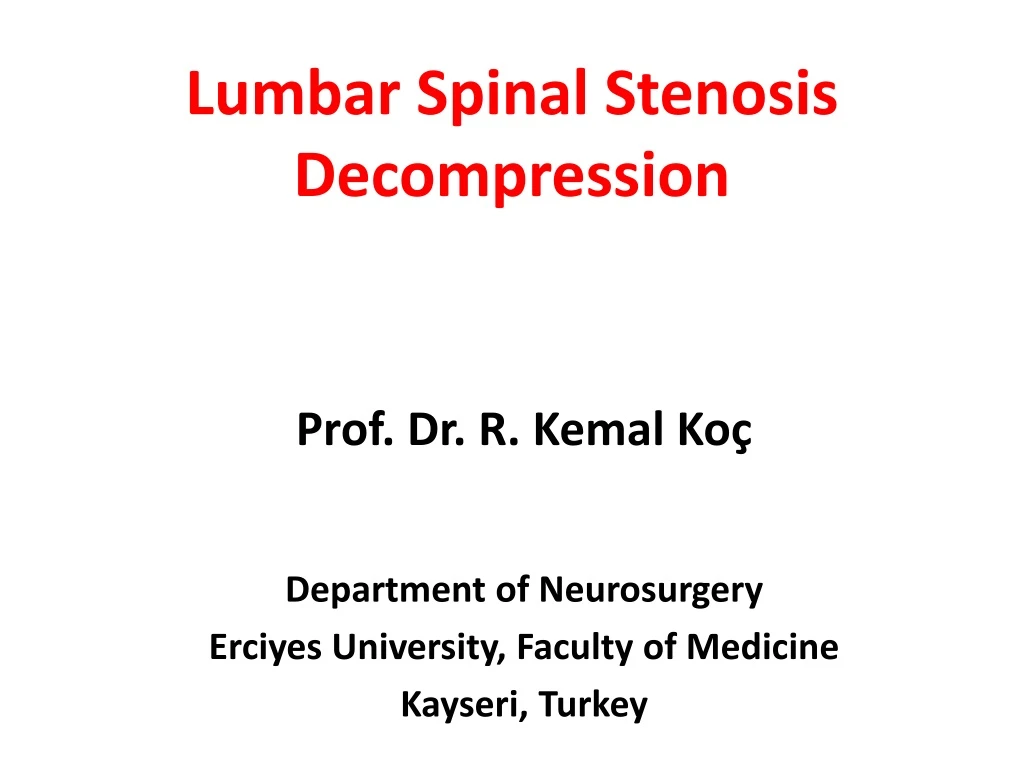 lumbar spinal stenosis decompression