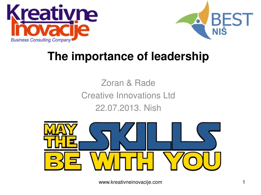 the importance of leadership zoran rade creative innovations ltd 22 07 2 0 13 nish