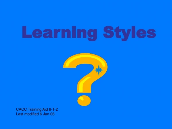 Learning Styles