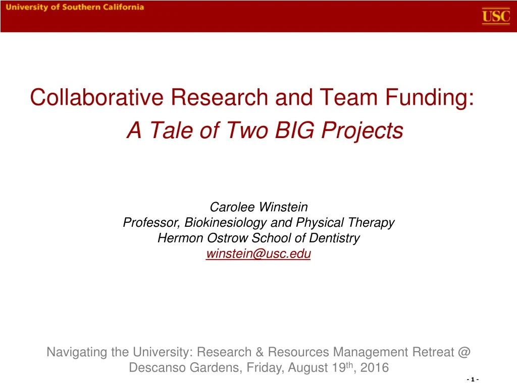collaborative research and team funding