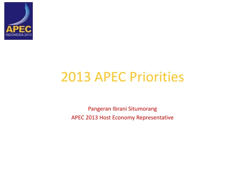 2013 apec priorities