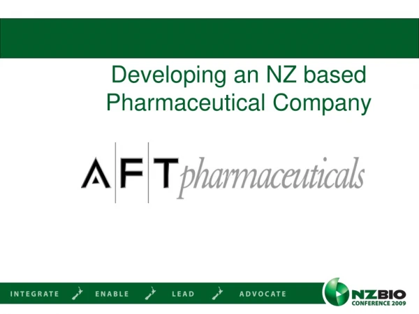 Developing an NZ based Pharmaceutical Company