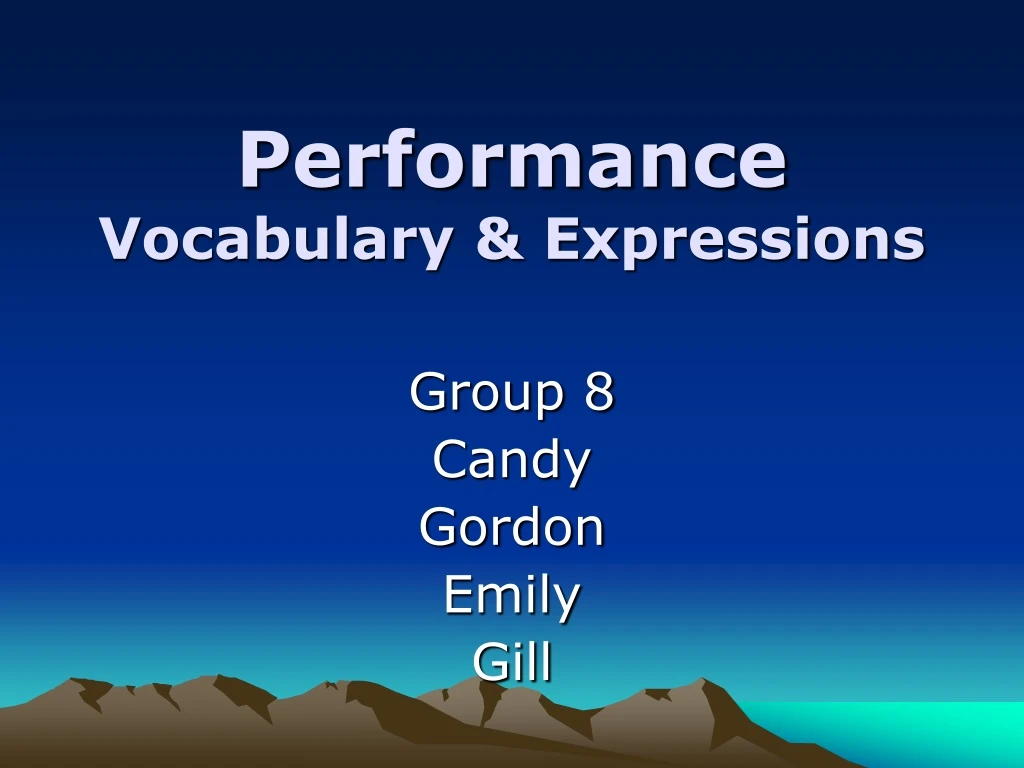 performance vocabulary expressions