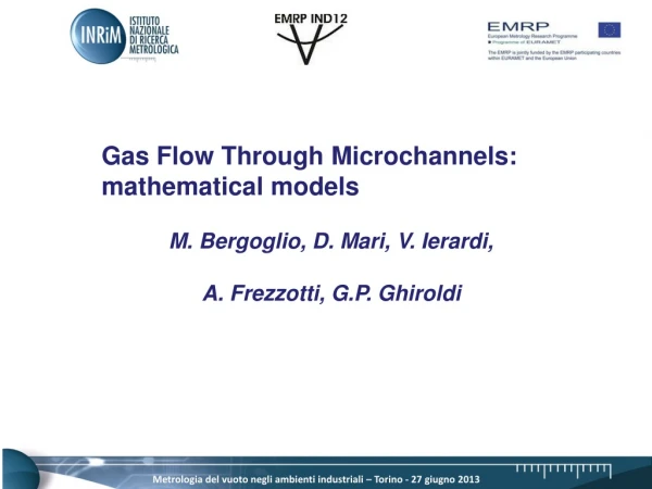 Gas Flow  Through Microchannels : m athematical models