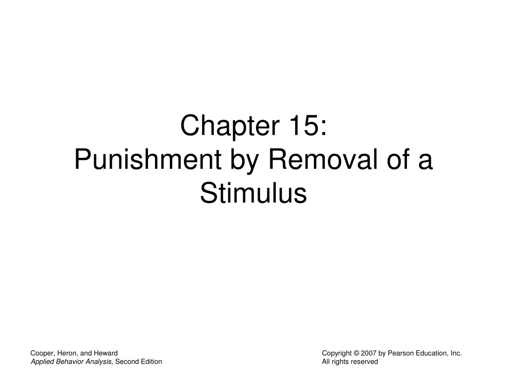 chapter 15 punishment by removal of a stimulus