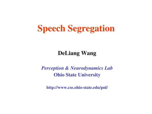 Speech Segregation