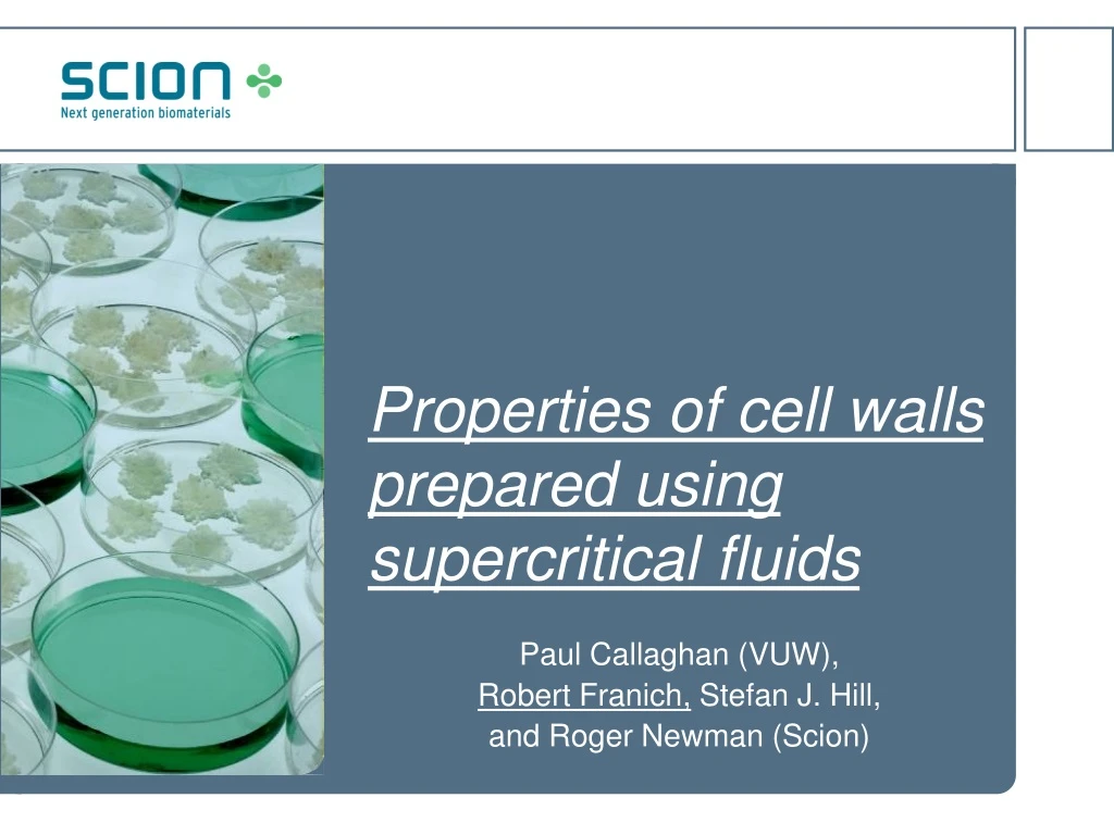 properties of cell walls prepared using supercritical fluids