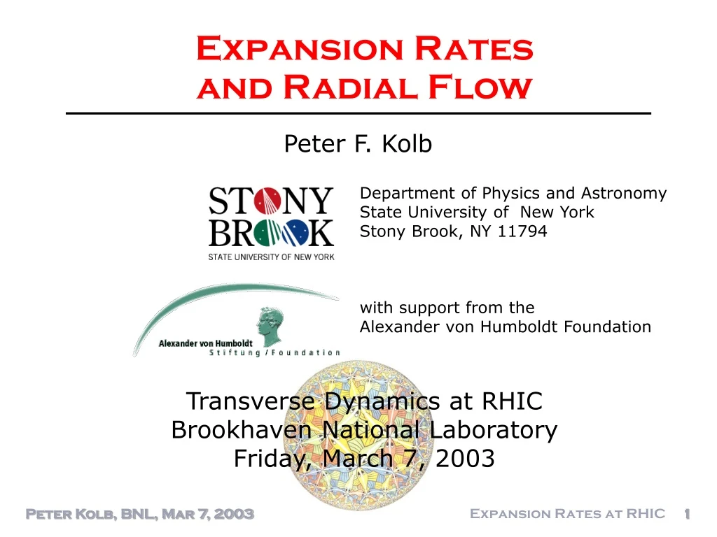 expansion rates and radial flow