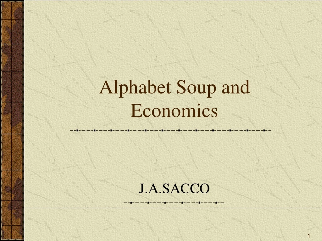 alphabet soup and economics