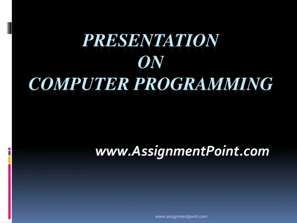Presentation On Computer programming