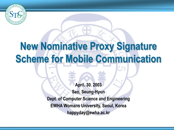 New Nominative Proxy Signature Scheme for Mobile Communication