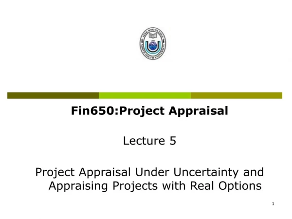 Fin650:Project Appraisal Lecture 5