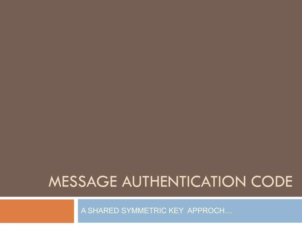 message authentication code