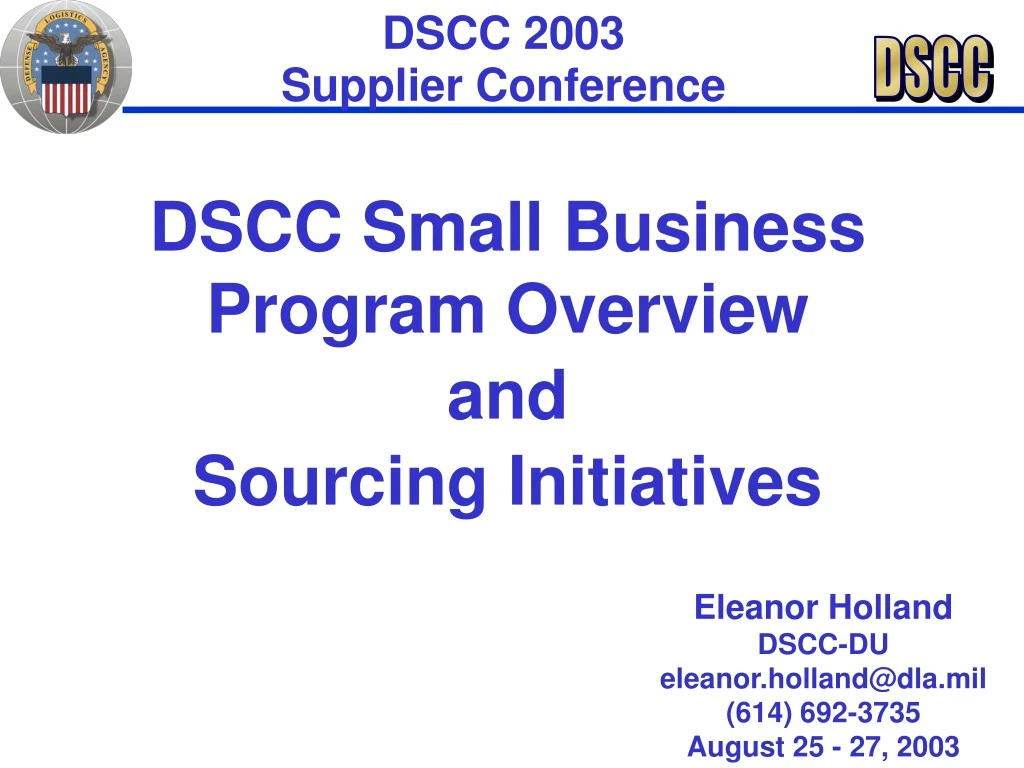 dscc 2003 supplier conference