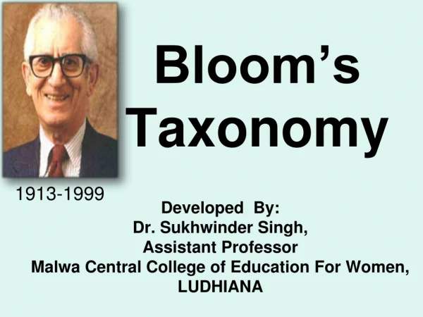 Bloom’s  Taxonomy