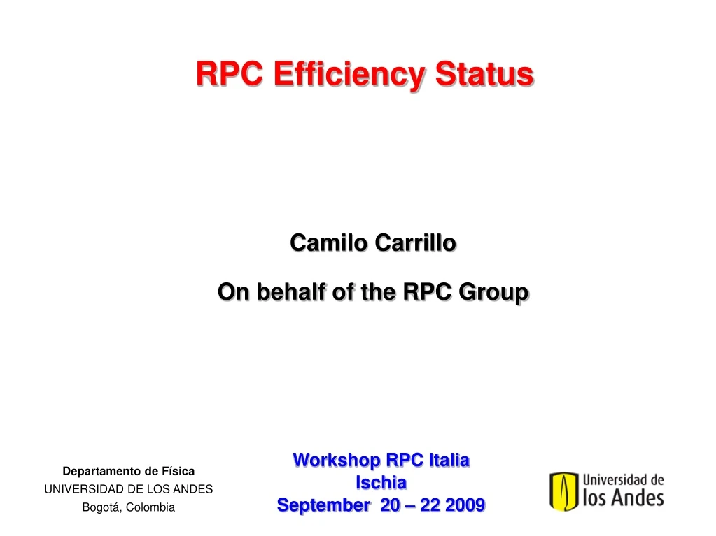 camilo carrillo on behalf of the rpc group