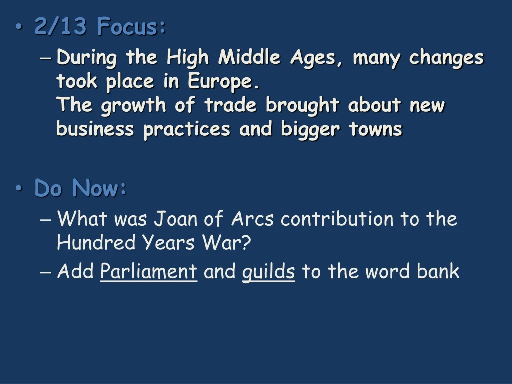 2 13 focus during the high middle ages many