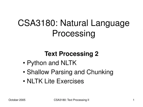 CSA3180: Natural Language Processing