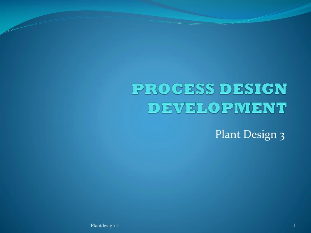 process design development