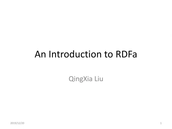 An Introduction to RDFa