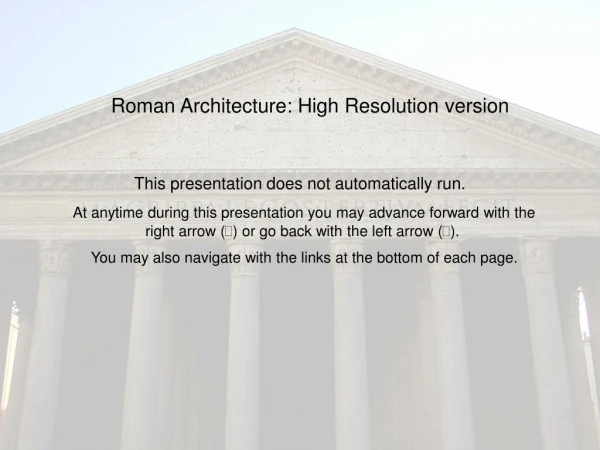 Roman Architecture: High Resolution version