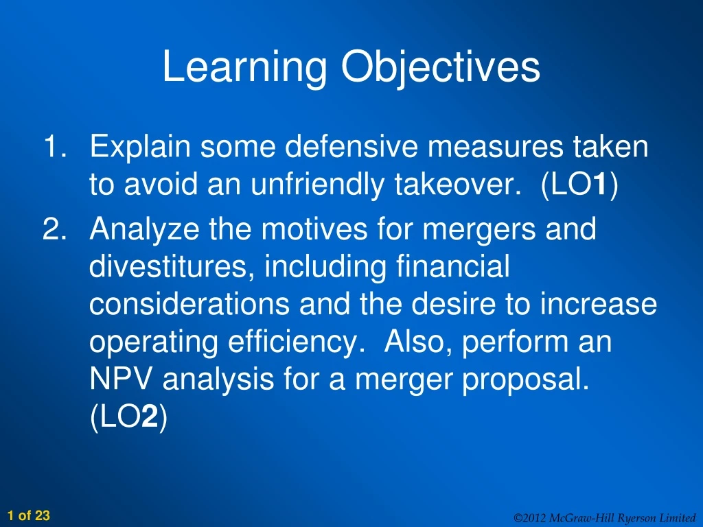 learning objectives