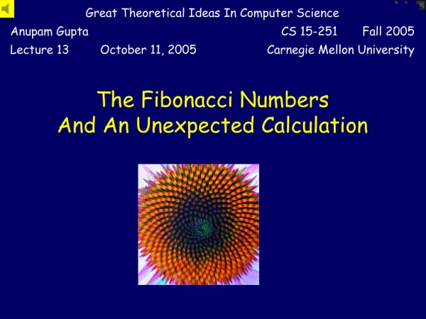 The Fibonacci Numbers  And An Unexpected Calculation