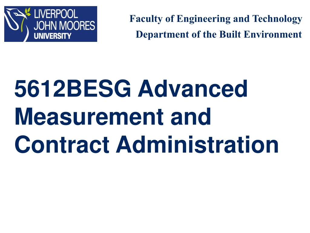 5612besg advanced measurement and contract administration